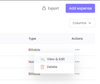 View and edit expenses in WebWork Time Tracker