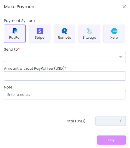Pay with PayPal on WebWork Time Tracker