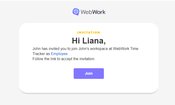 Accept Invitation to workspace on WebWork