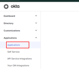 Okta Dashboard side panel