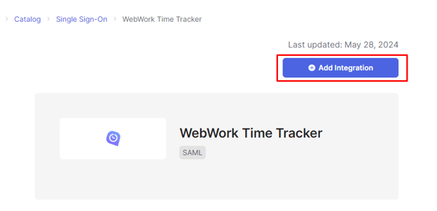 The WebWork app in the Okta App Catalog