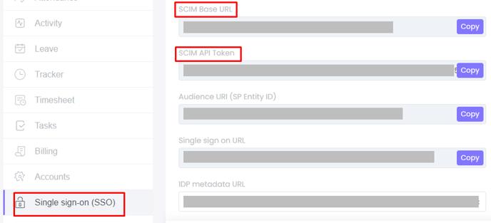 The single sign-on settings in WebWork