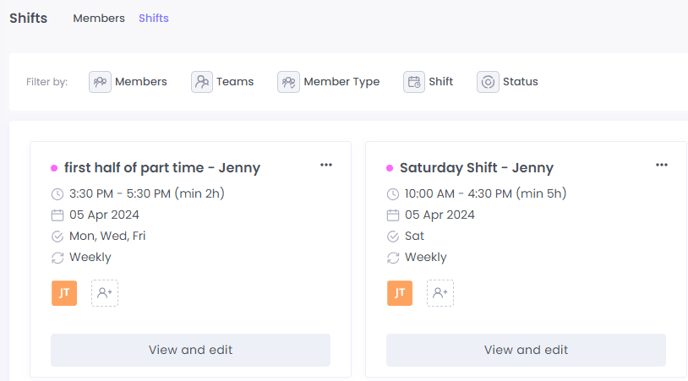 how to edit shifts on WebWork Time Tracker