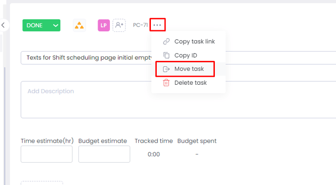 How to move tasks on WebWork