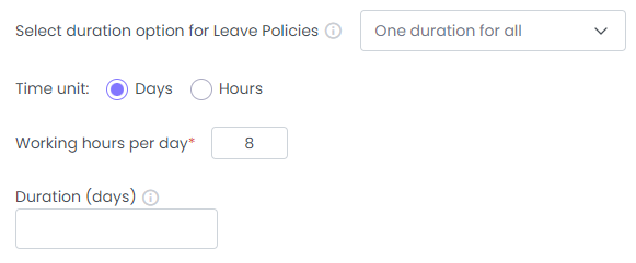 One duration for all Leave Policies on WebWork Time Tracker