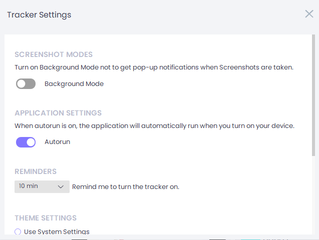 WebWork Expanded Tracker Settings