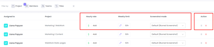 Contract Details on WebWork Time Tracker