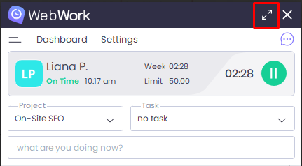 Expand WebWork Time Tracker App