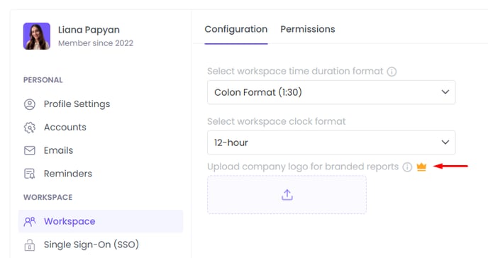 upload logo to reports on WebWork