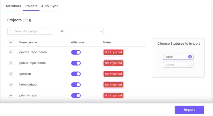 import repositories from GitHub to WebWork