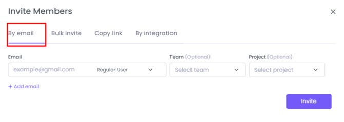 WebWork Tracker Invite Members By Email  