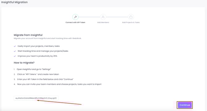 WebWork Time Tracker Hubstaff Migration Organization Selection Page