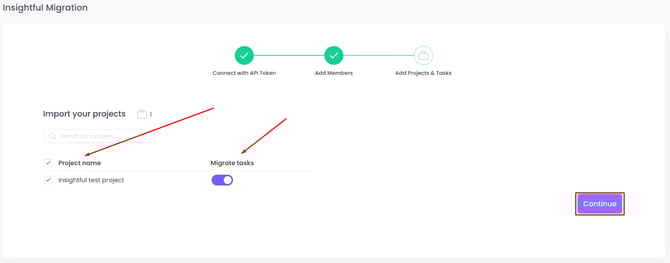 WebWork Time Tracker Insightful Migration Projects and Tasks Page