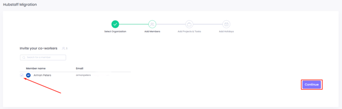WebWork Time Tracker Hubstaff Migration Organization Members Page
