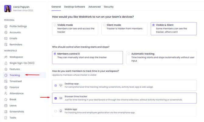 Browser Time Tracking with WebWork