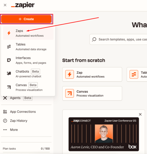 Create Zaps Zapier Website 
