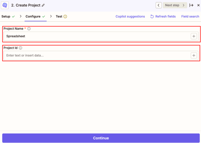 Zapier WebWork Zap Configuration Creation 