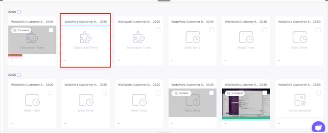 WebWork Screenshot monitoring Interface