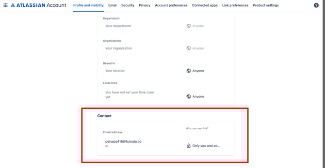 Atlassian Account Profile And Visibility Interface 