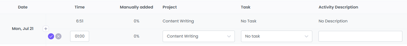 add time to the timesheet in WebWork