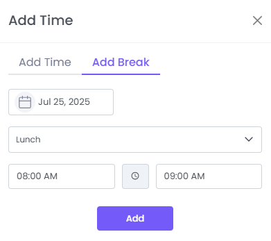 add break in WebWork Time Tracker
