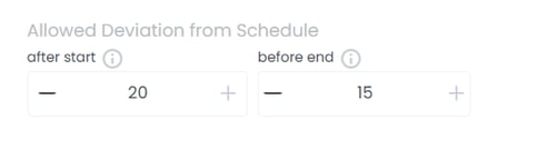 Attendance Allowed Deviation from Schedule 