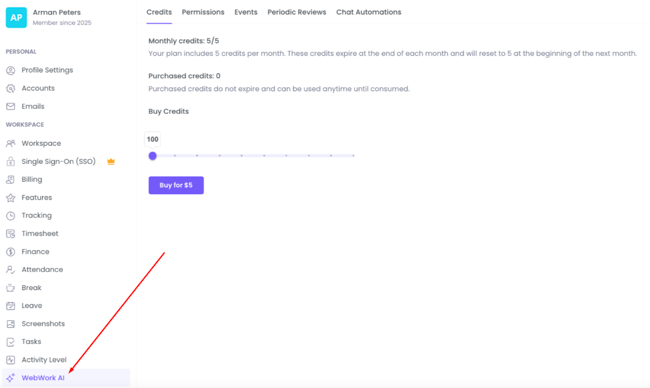 WebWork Time Tracker WebWork AI Settings
