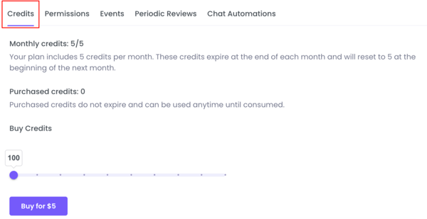 WebWork AI Credits Settings
