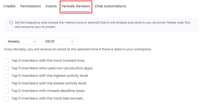 WebWork AI Events Settings