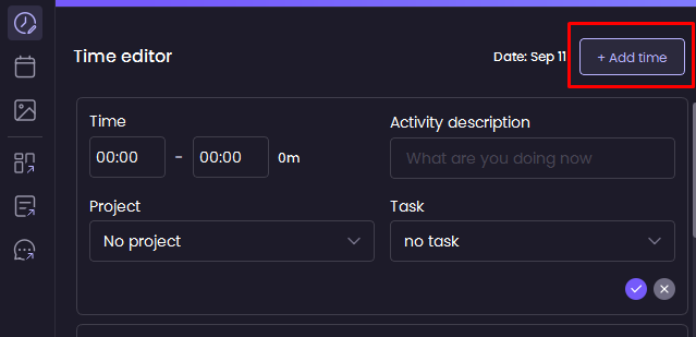 add and edit time on the Desktop App of WebWork