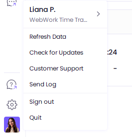 system settings of Desktop Time Tracker