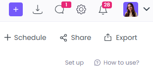 schedule, share, and export the app and website report on WebWork