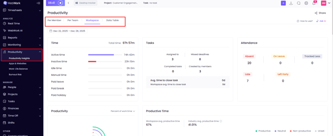 producitvity insights general