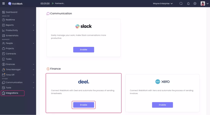 Deel Integration with WebWork