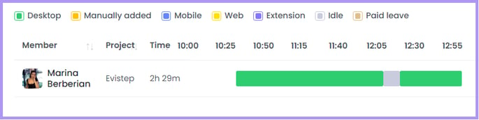 timeline WebWork tracker