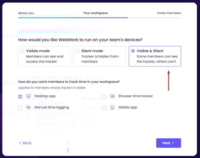 visible and silent tracker in WebWork