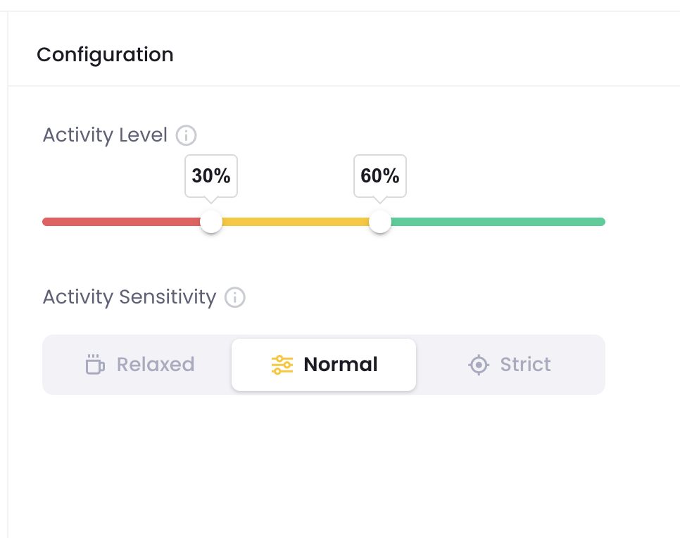 Activity Level Settings in WebWork Time Tracker