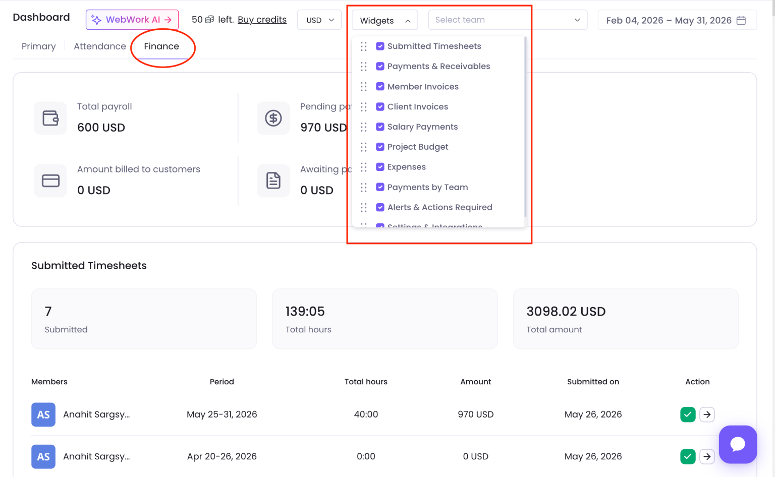 Dashboard – WebWork Time Tracker Help Center