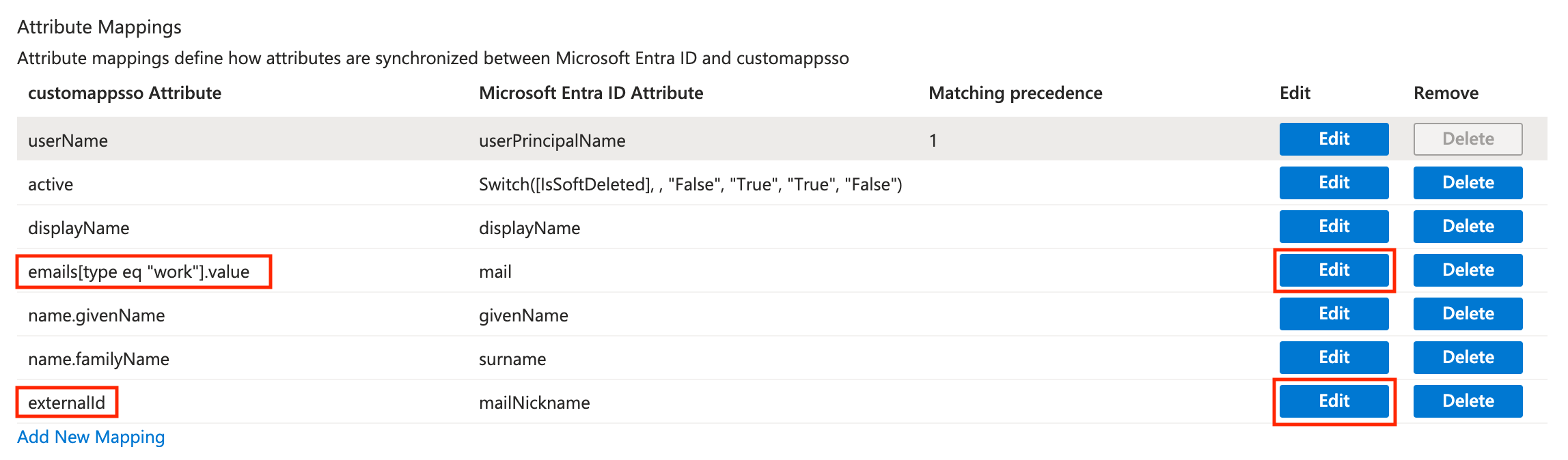 Removing unnecessary attributes from WebWork SCIM mapping