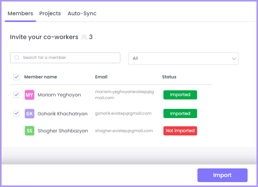 Clichup WebWork tracker integration members