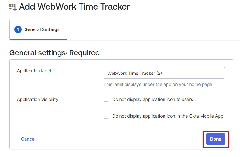 Adding WebWork in Okta
