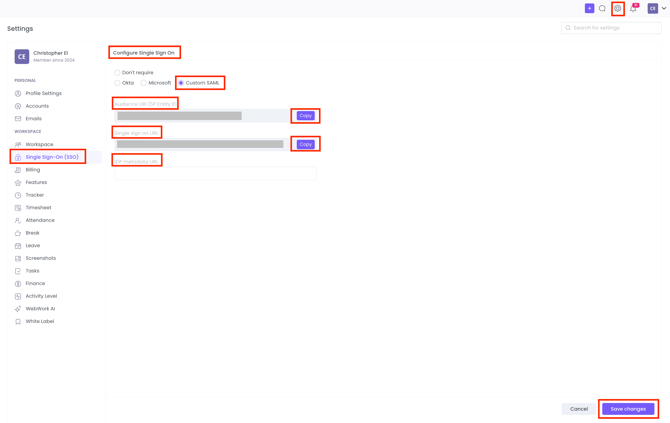 Custom SAML SSO Configuration
