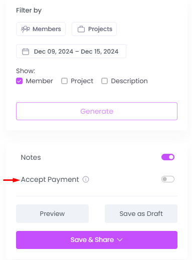 Accept Payment from Invoice on WebWork