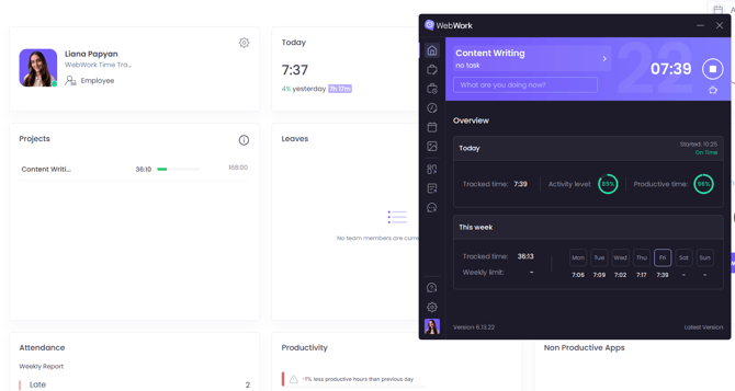 WebWork Time Tracker Dashboard and Desktop App