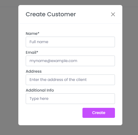 Create Customer in People on WebWork