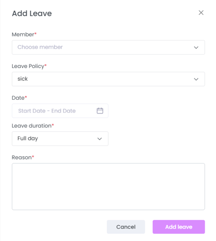 Add Leave Requests for Other Members on WebWork