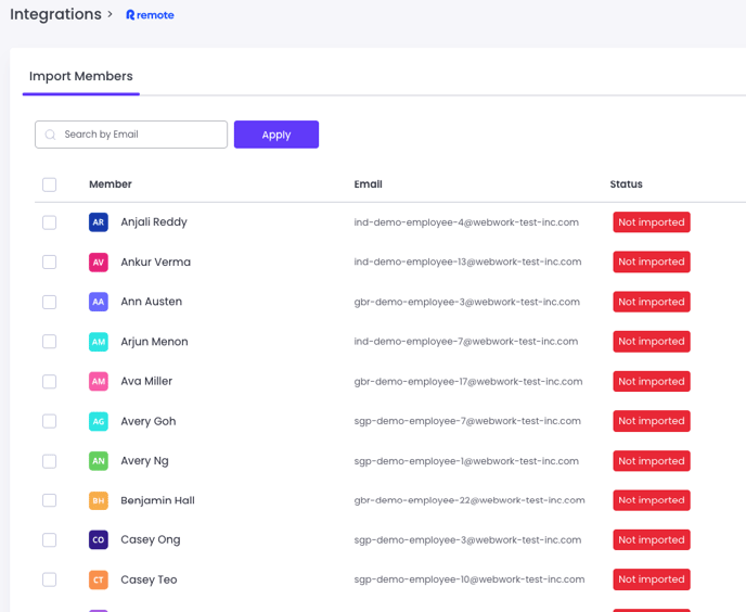 Import members from Remote to WebWork Time Tracker