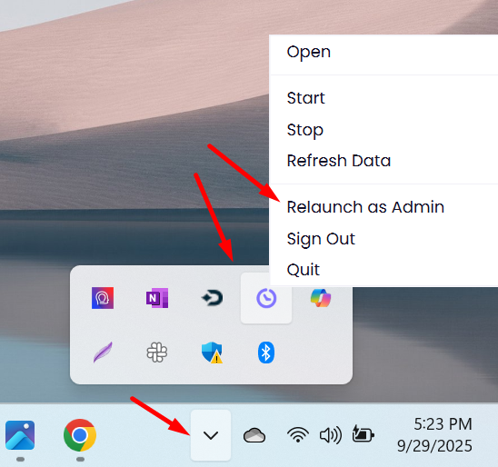 relaunch WebWork on Windows