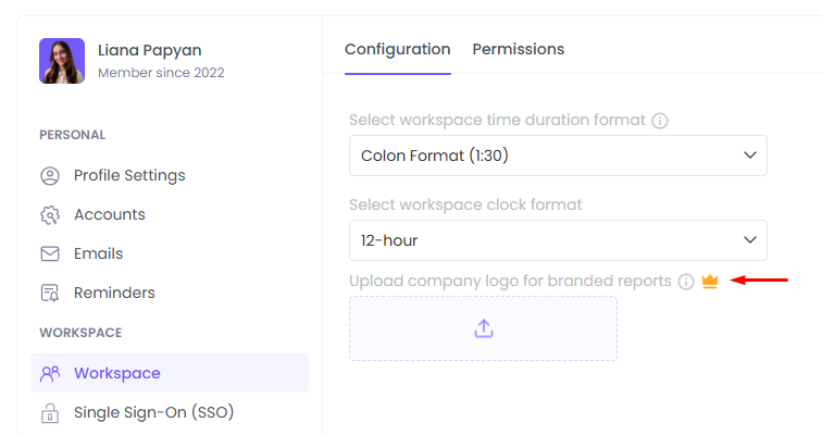 upload logo to reports on WebWork