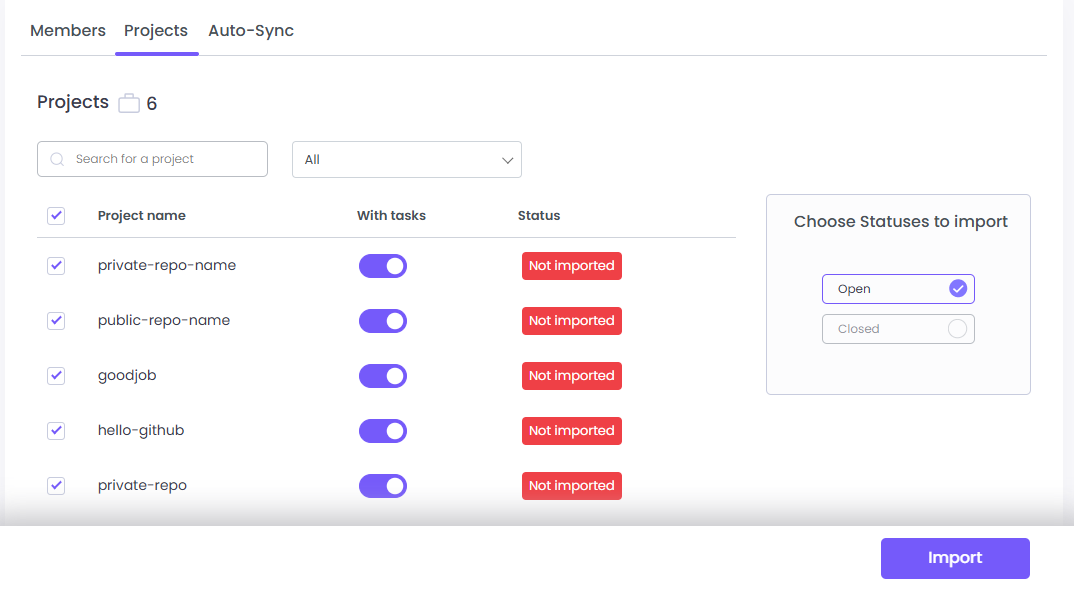 import repositories from GitHub to WebWork